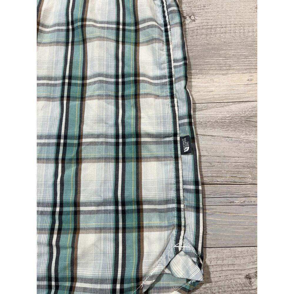 The North Face Button Up Shirt Short Sleeve Plaid Size Large W/ Pocket - Picture 3 of 9